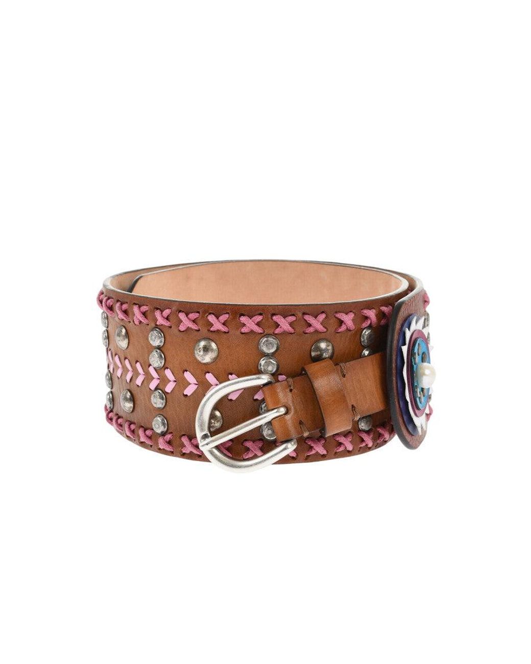 DSquared² White Embellished Belt