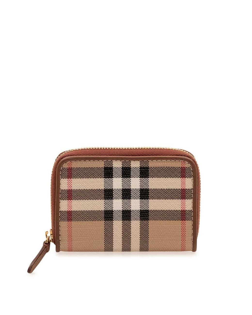 Burberry Brown Check Zip Wallet