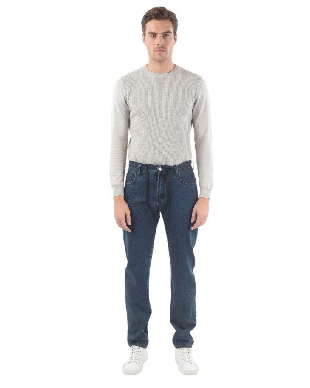 Corneliani Blue Mid Rise Jeans for men