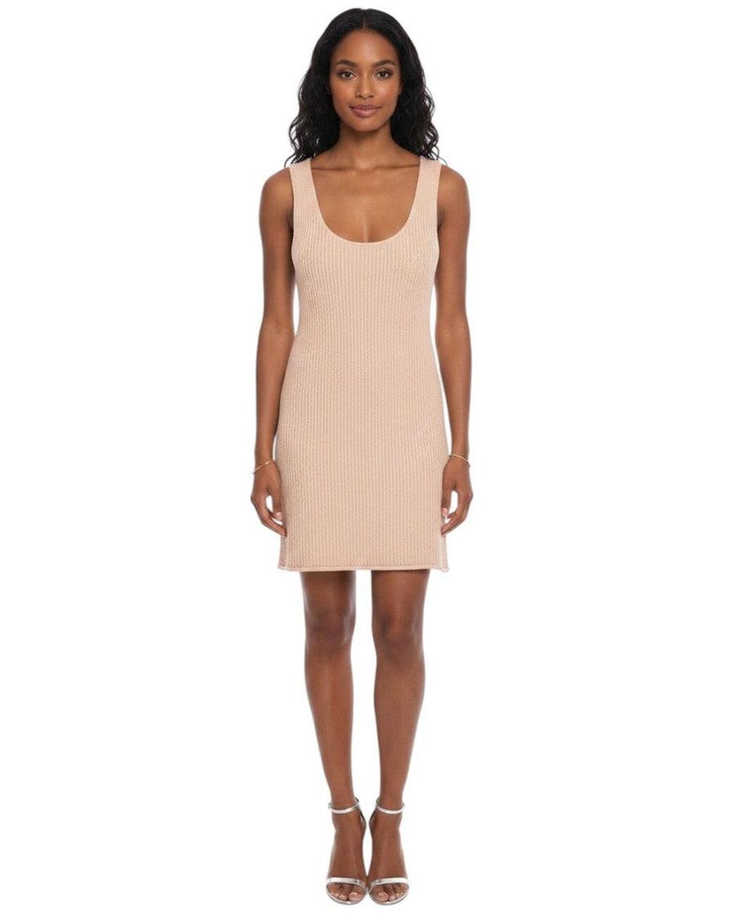 Bottega Veneta Natural Knitted Scoop Neck Dress