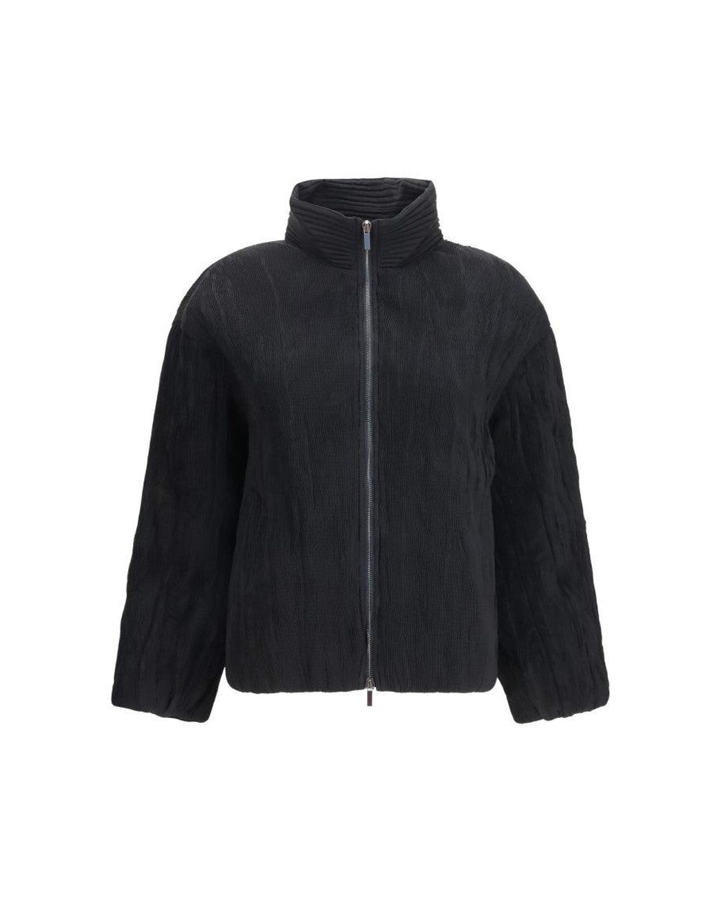 GONGDID DESIGN Blue Stripes Mock Collar Jacket
