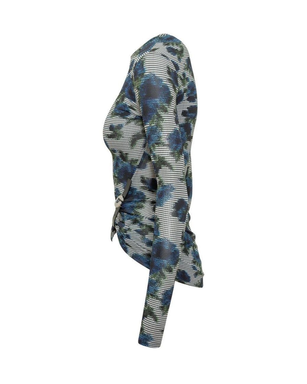 Coperni Blue Printed Crew Neck Top