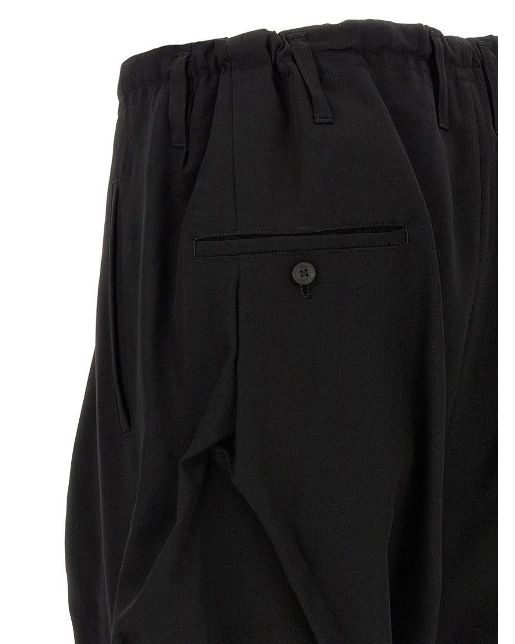 Yohji Yamamoto Black Relaxed Pleated Pant for men
