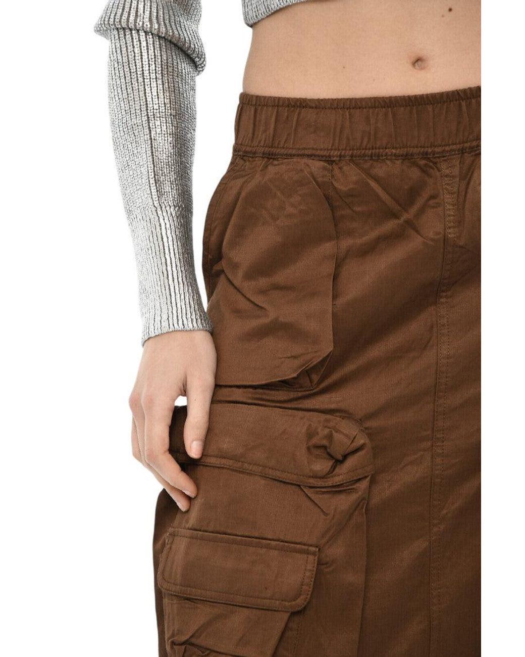 DIESEL Brown Solid Maxi Skirt