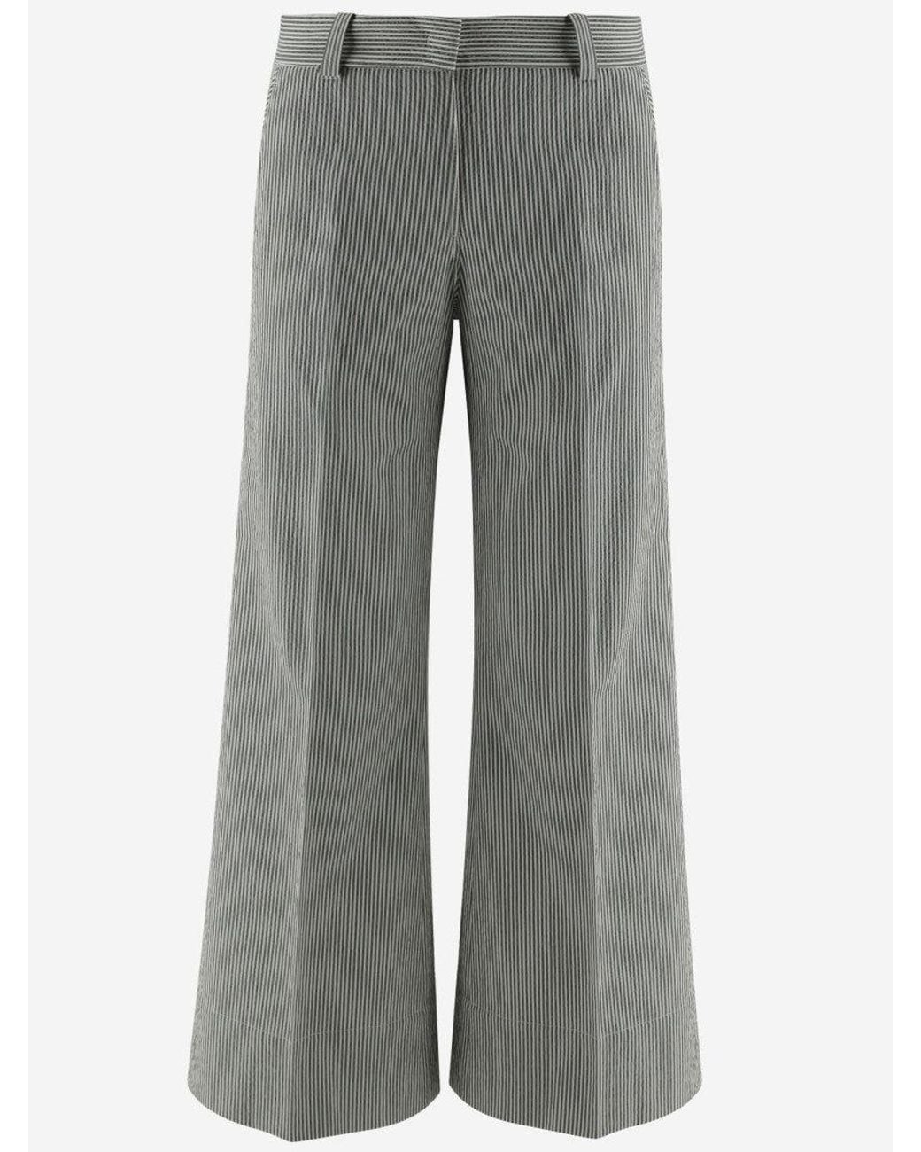 Ql2 Gray Striped Pattern Trousers
