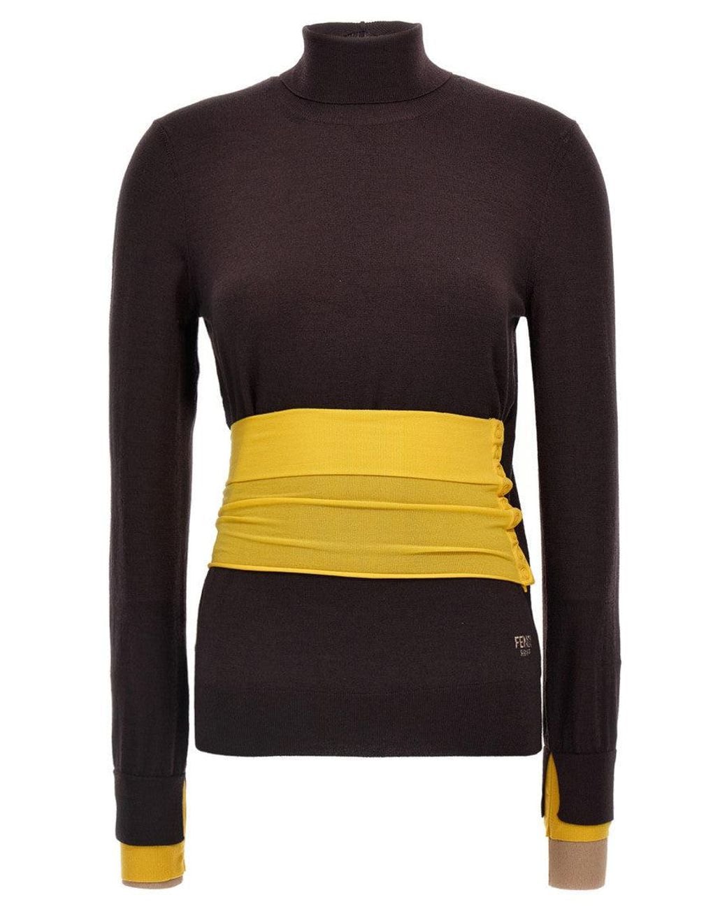 Fendi Black Wool Turtleneck Sweater
