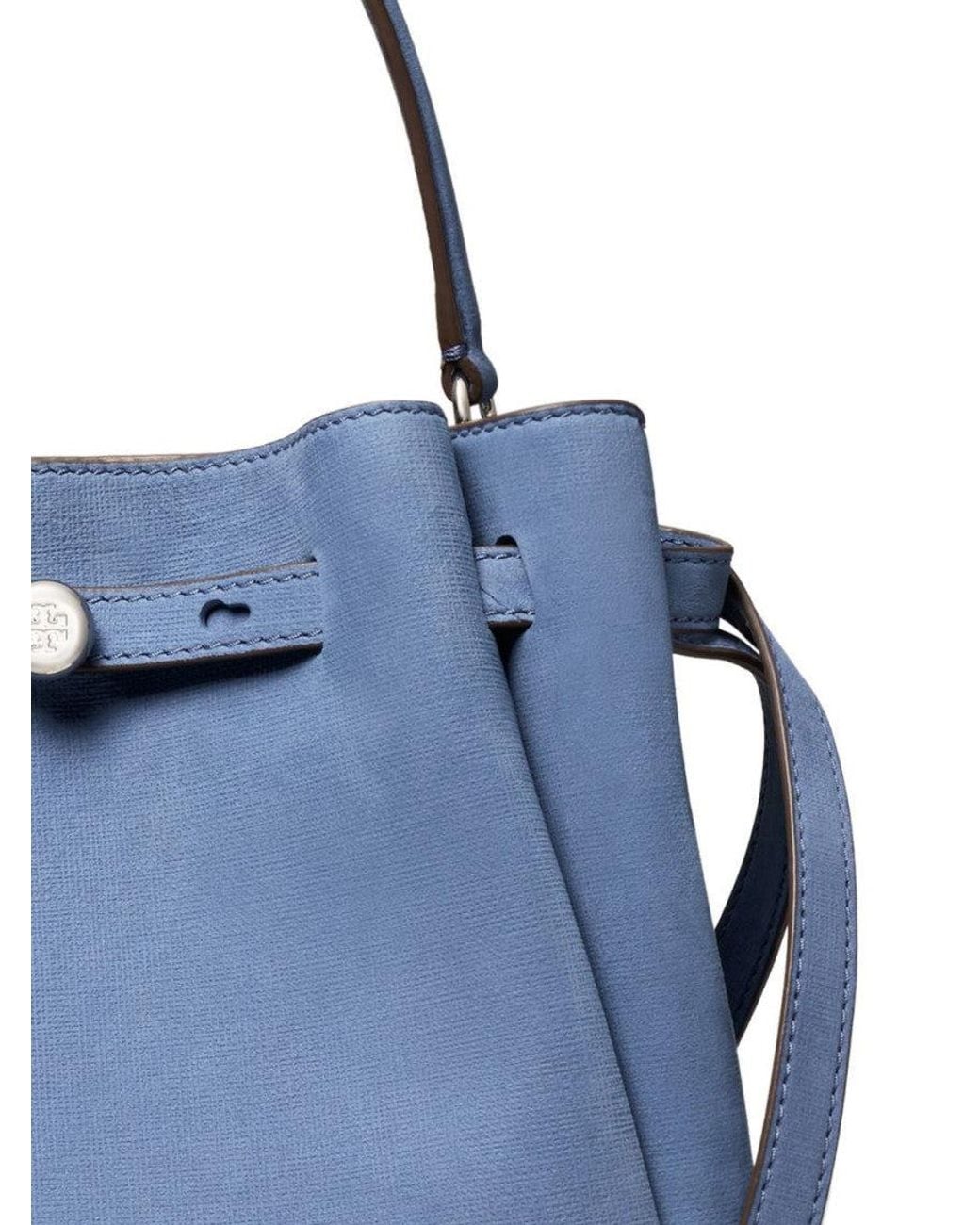 Tory Burch Blue Romy Nubuck Bucket Bag
