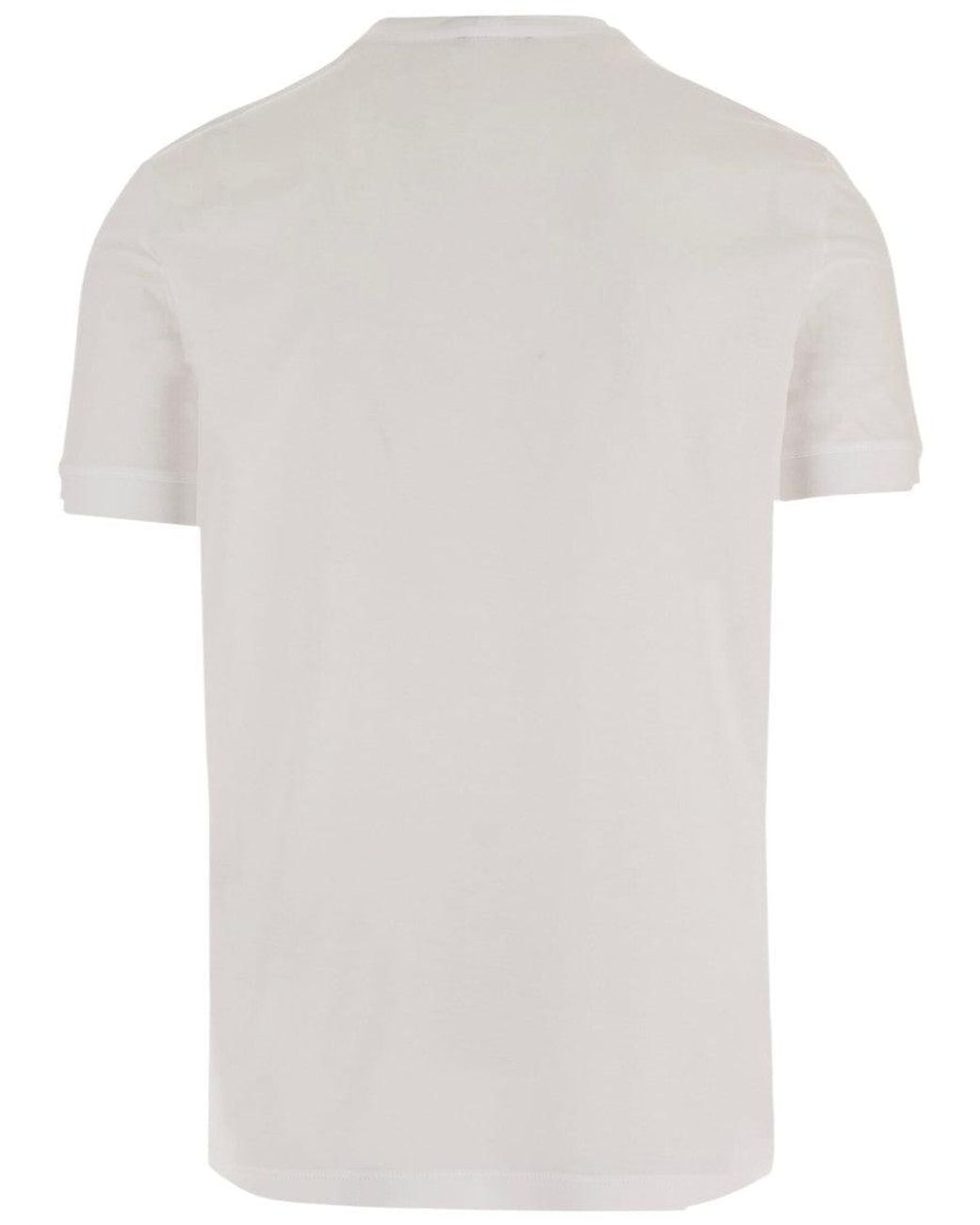 Giorgio Armani Gray Logo Print T-Shirt for men