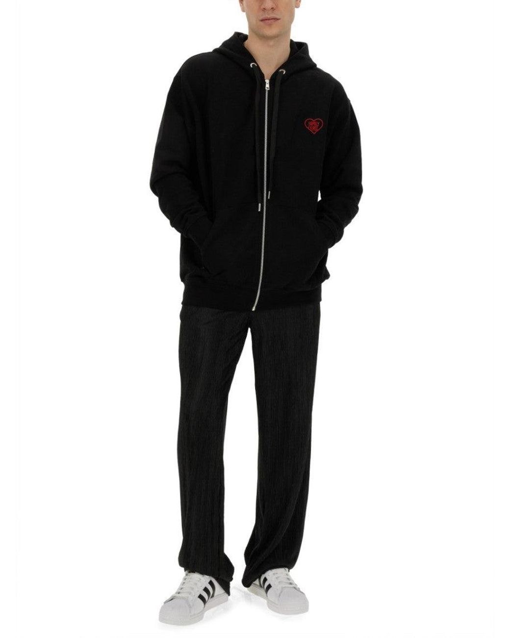 FAMILY FIRST Black Elasticated Pleated Trousers for men