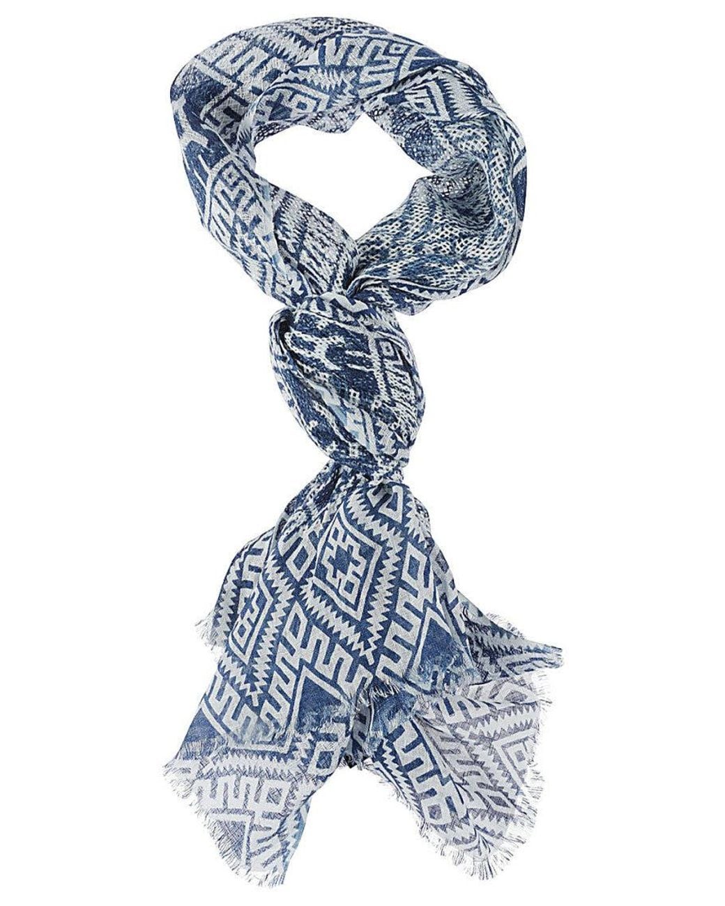 PATCHOULI Blue Geometric Scarf