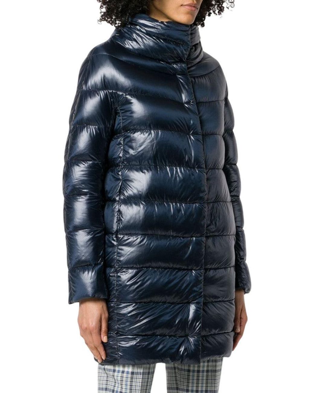 Herno Blue Dark Quilted Hood Jacket