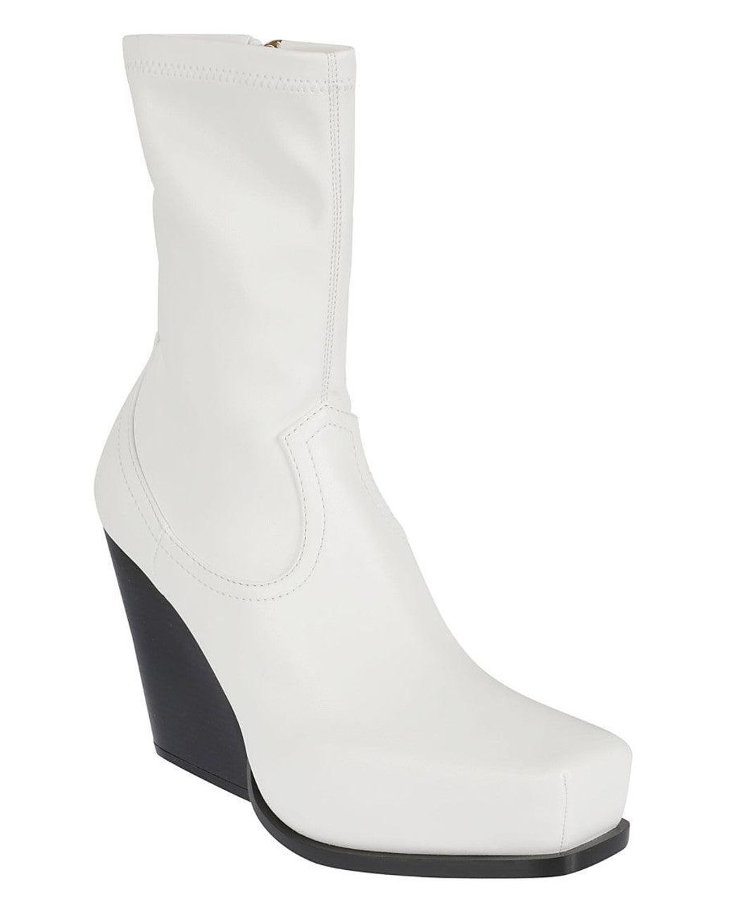 Stella McCartney White Cowboy Ankle Boots