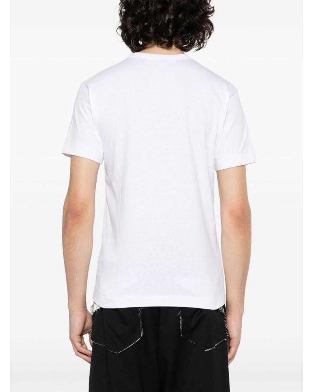 Comme des Garçons White Logo Cotton T-Shirt for men
