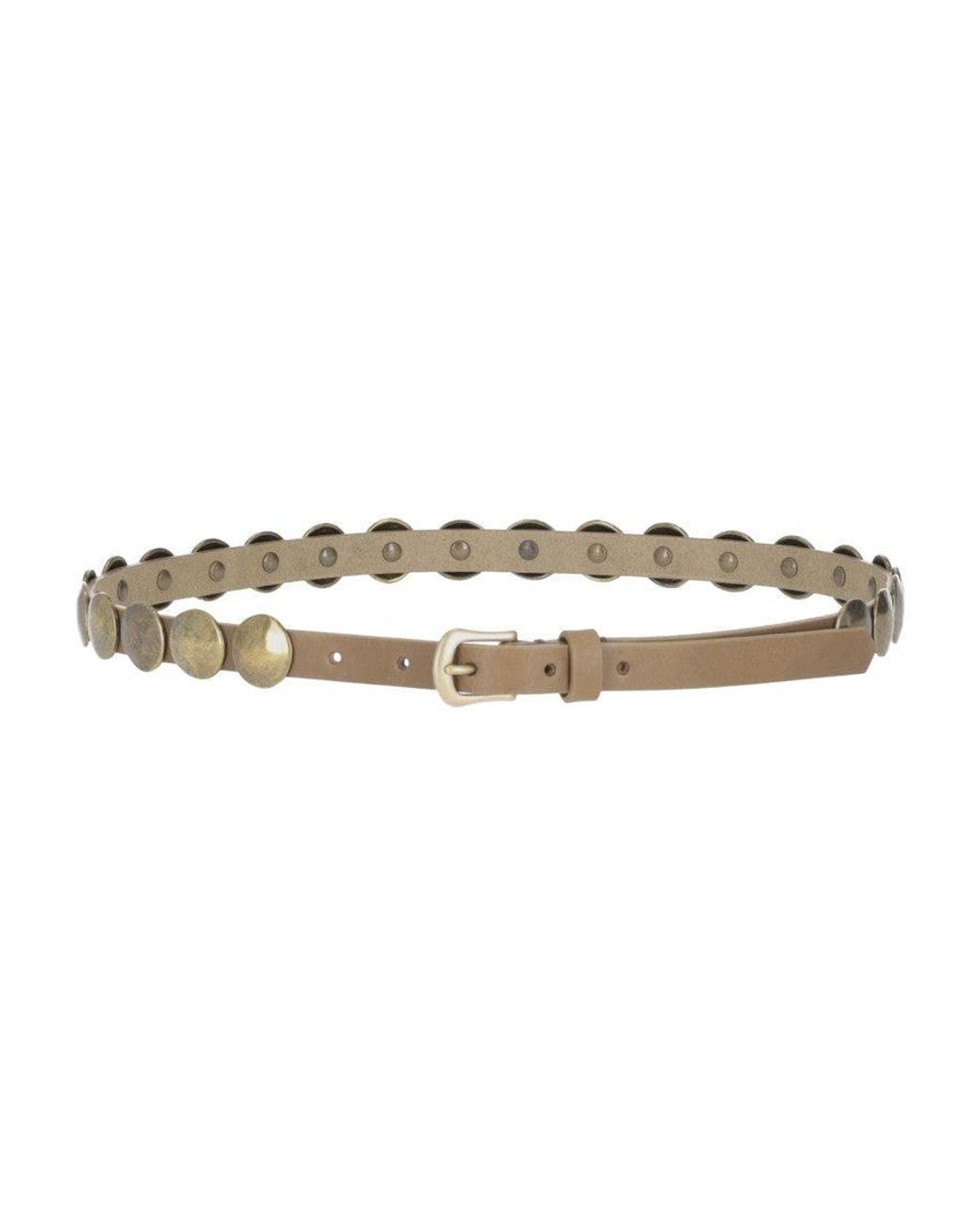 Golden Goose Deluxe Brand White Studded Buckle Belt