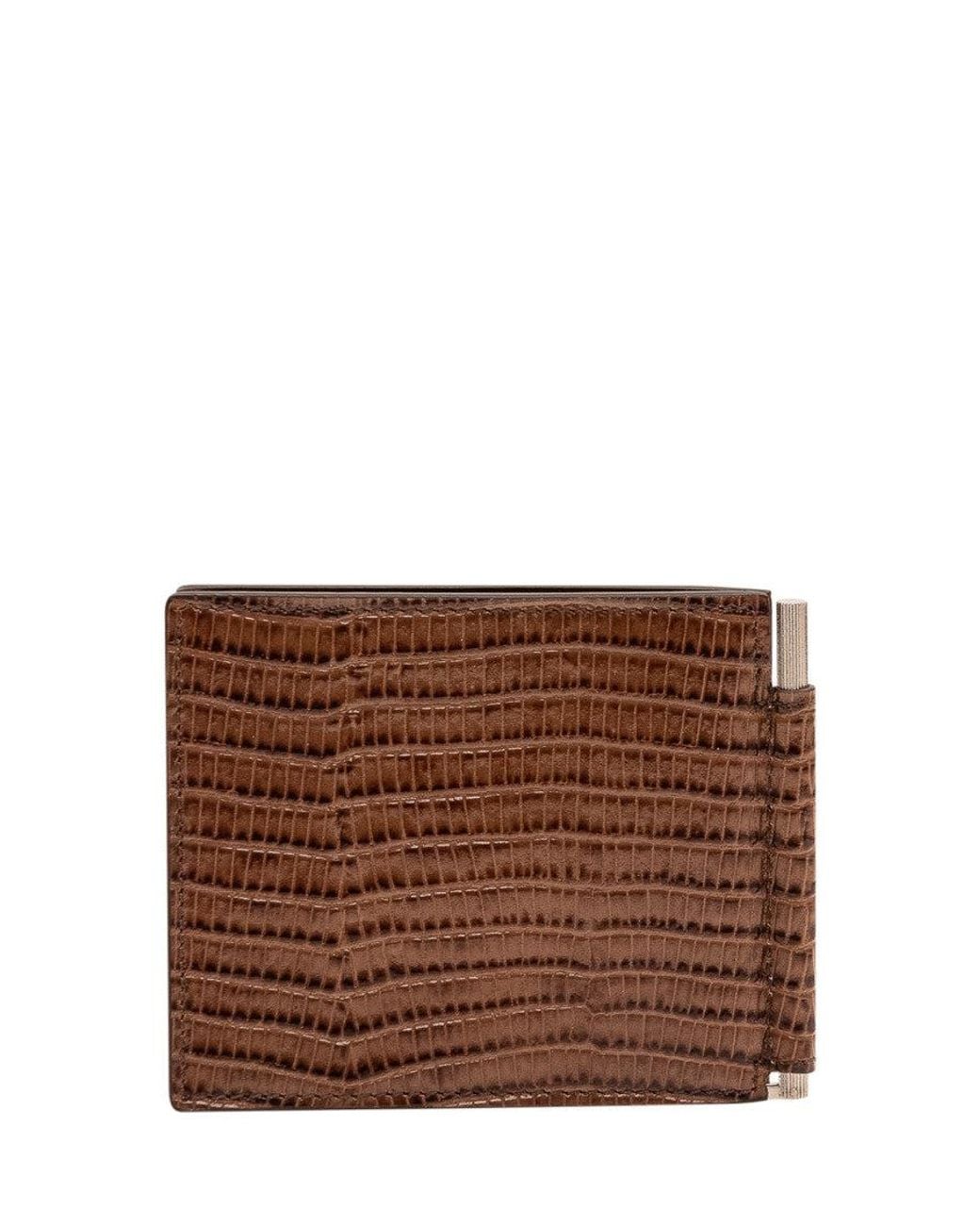 Tom Ford Brown Textured Logo Wallet for men