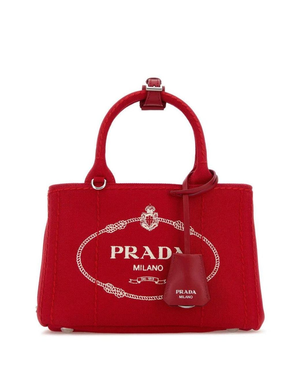 Prada Red Logo Mini Tote