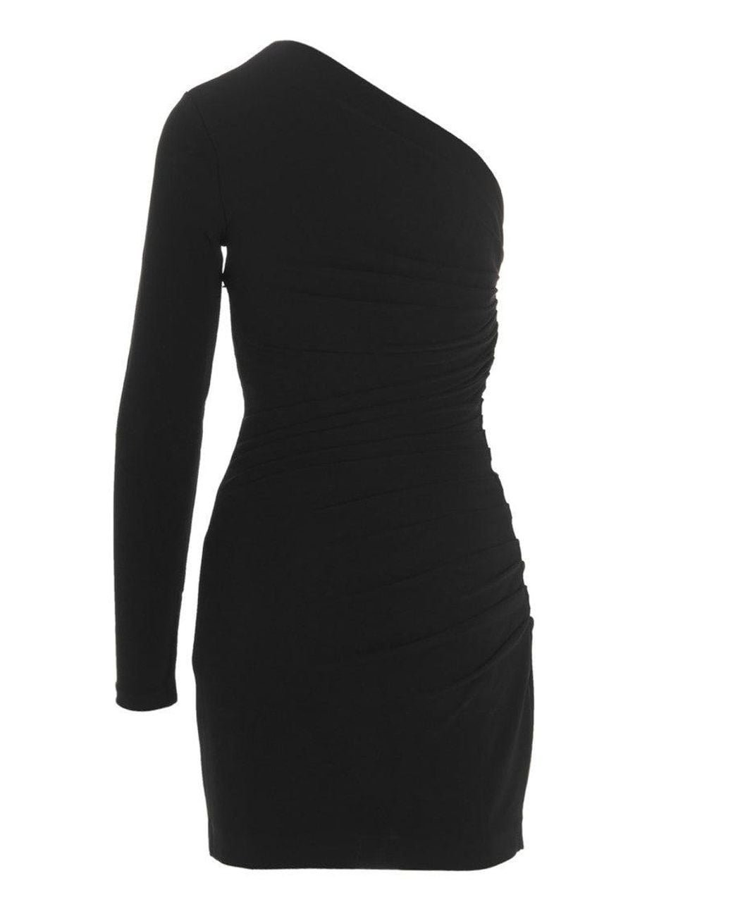 DSquared² Black Draped One Shoulder Dress