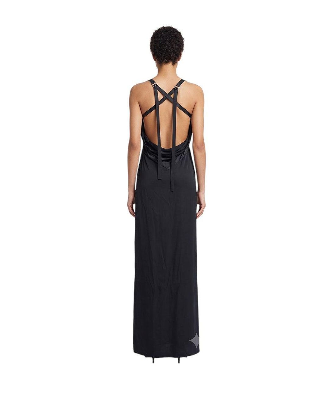 The Attico Blue One Shoulder Maxi Dress