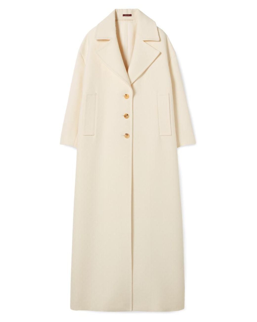 Gucci Natural Wool And Silk Blend Long Coat