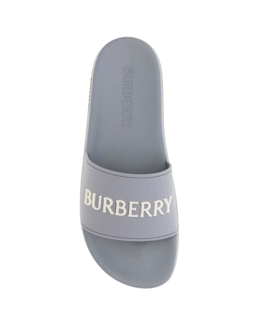 Burberry White Logo Slides for men