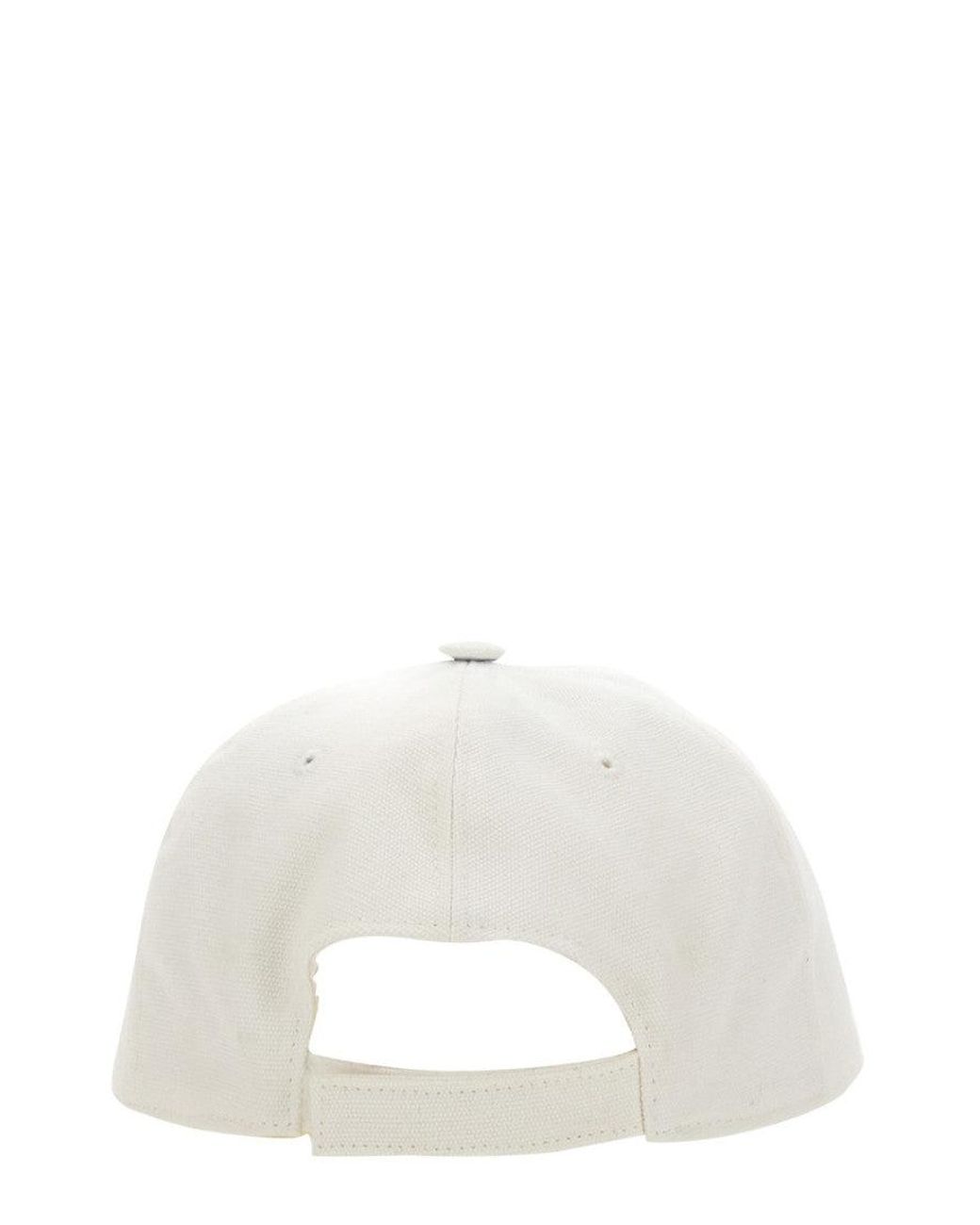 Stella McCartney White Baseball Hat With Logo Embroidery Cotton