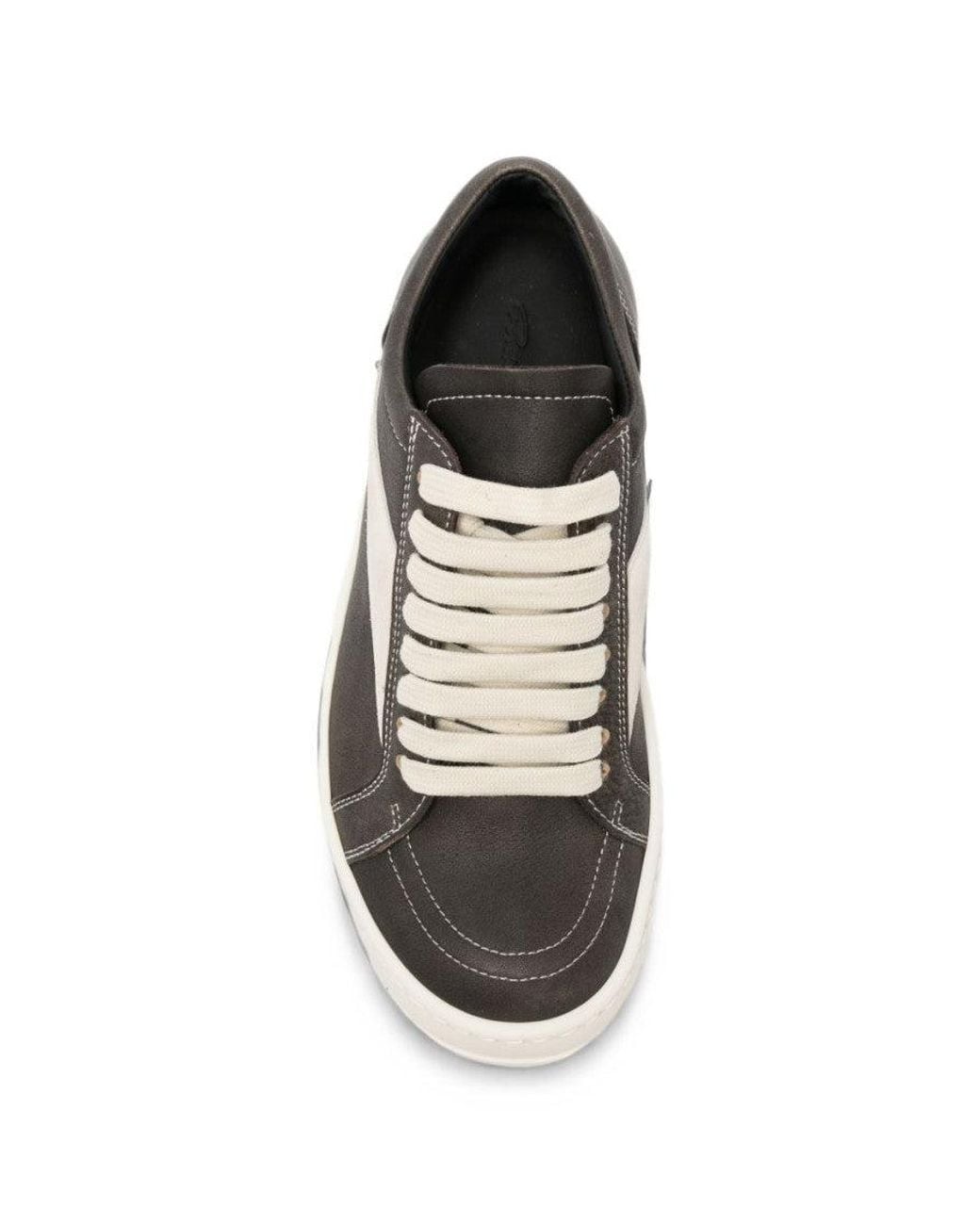 Rick Owens White Leather Sneakers