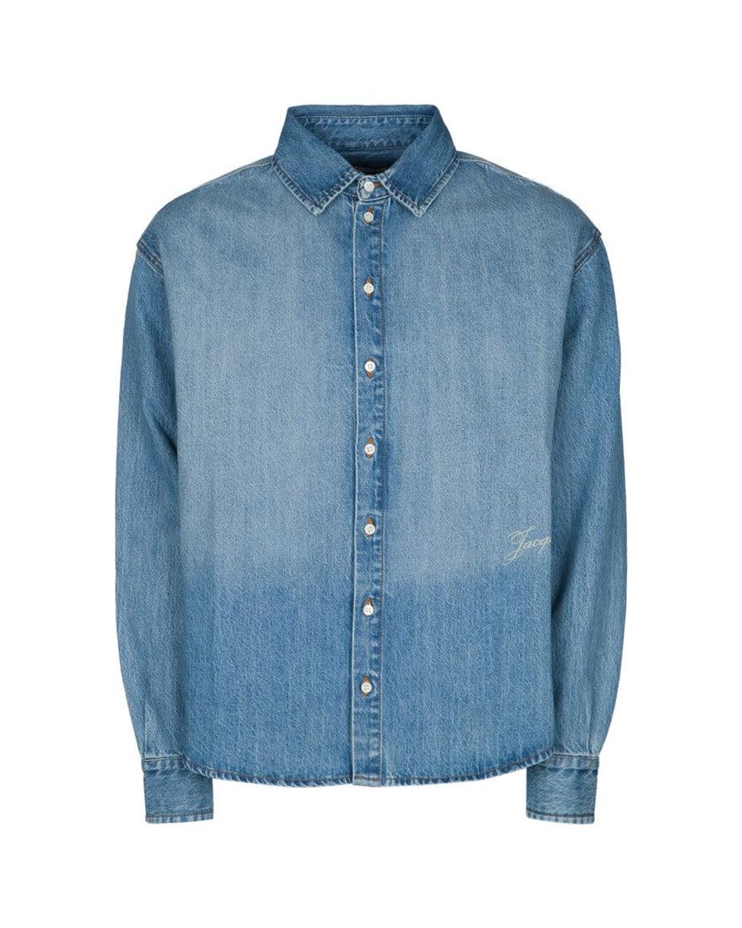 Jacquemus Blue Relaxed Logo Shirt for men