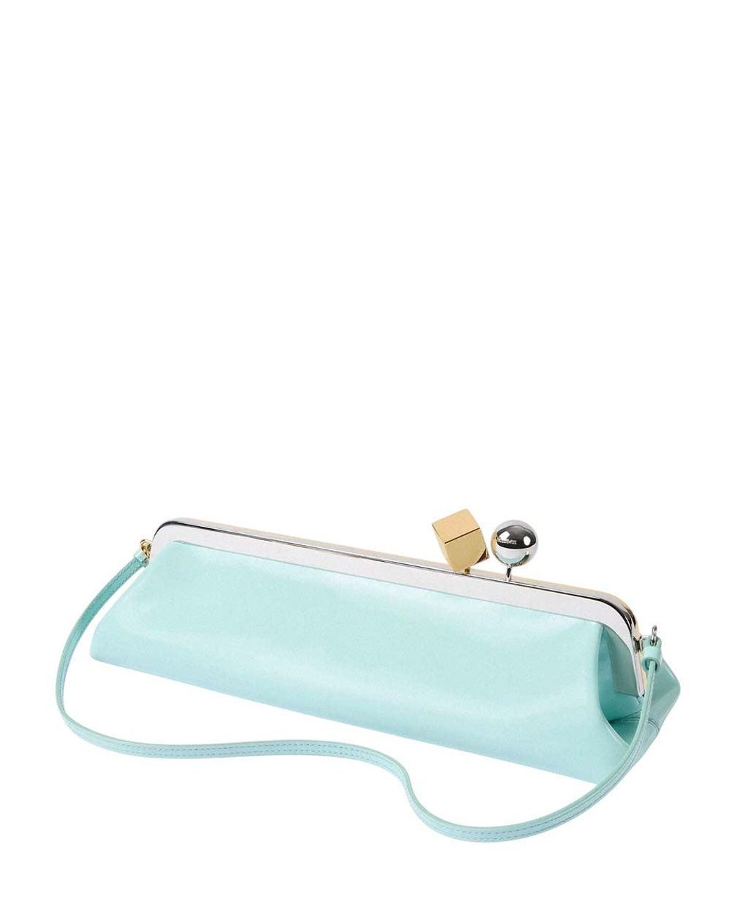 Jacquemus Yellow Aqua Salon Large Clutch