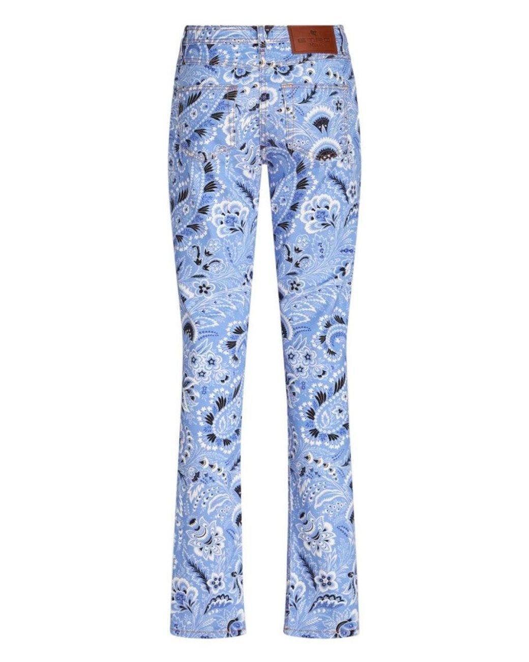 Etro Blue Sky Printed Denim Jeans