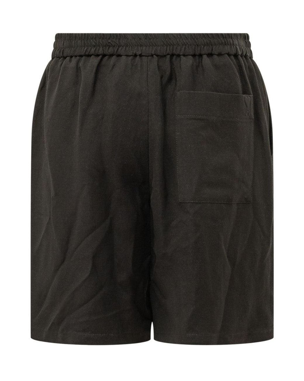 AMI Black Solid Shorts for men