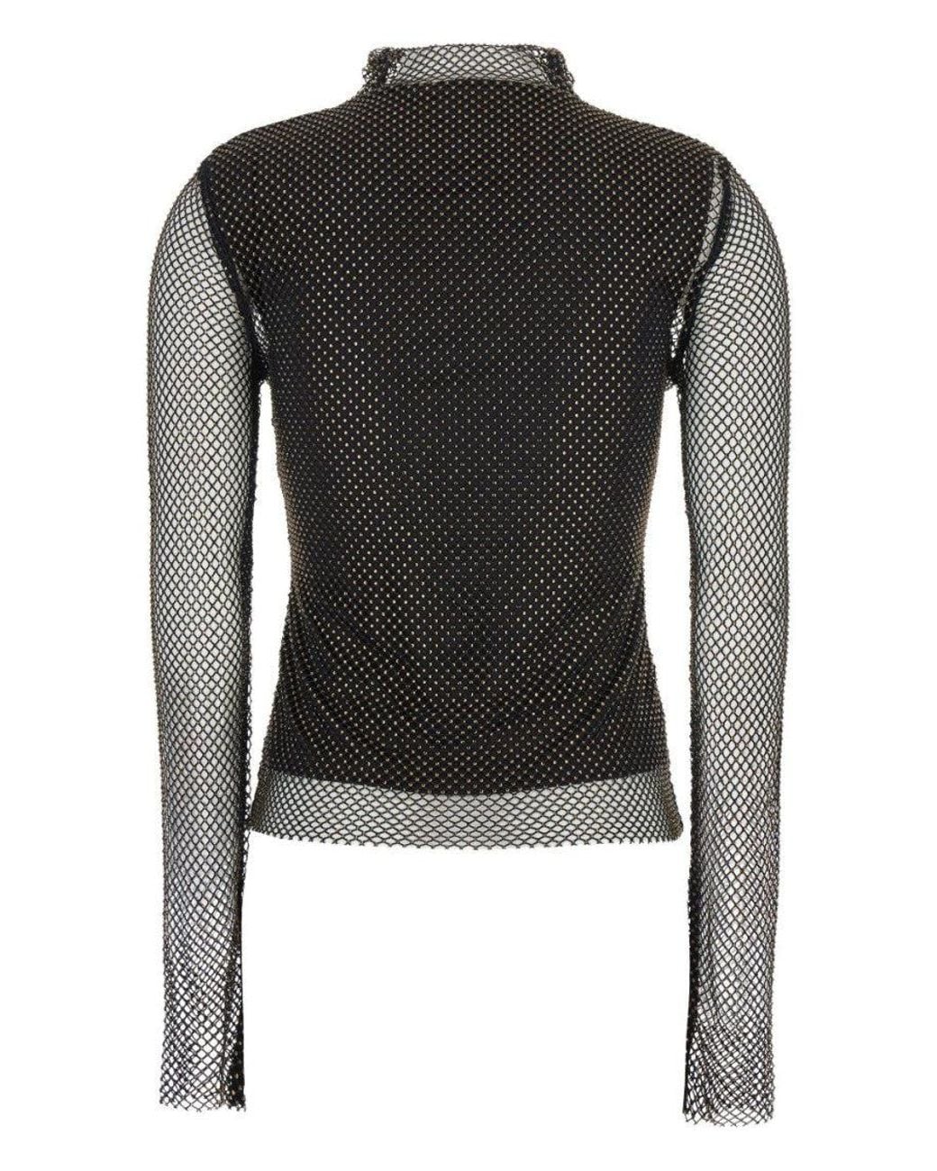 Sportmax Black Textured Mock Collar Sweater
