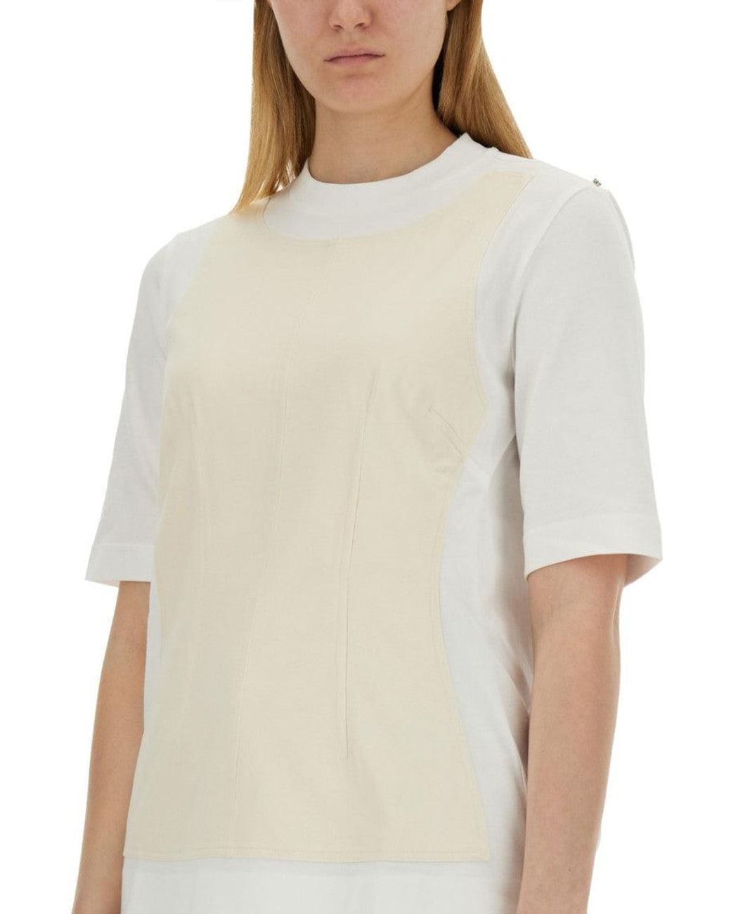 Sportmax White Solid Crew Neck T-Shirt