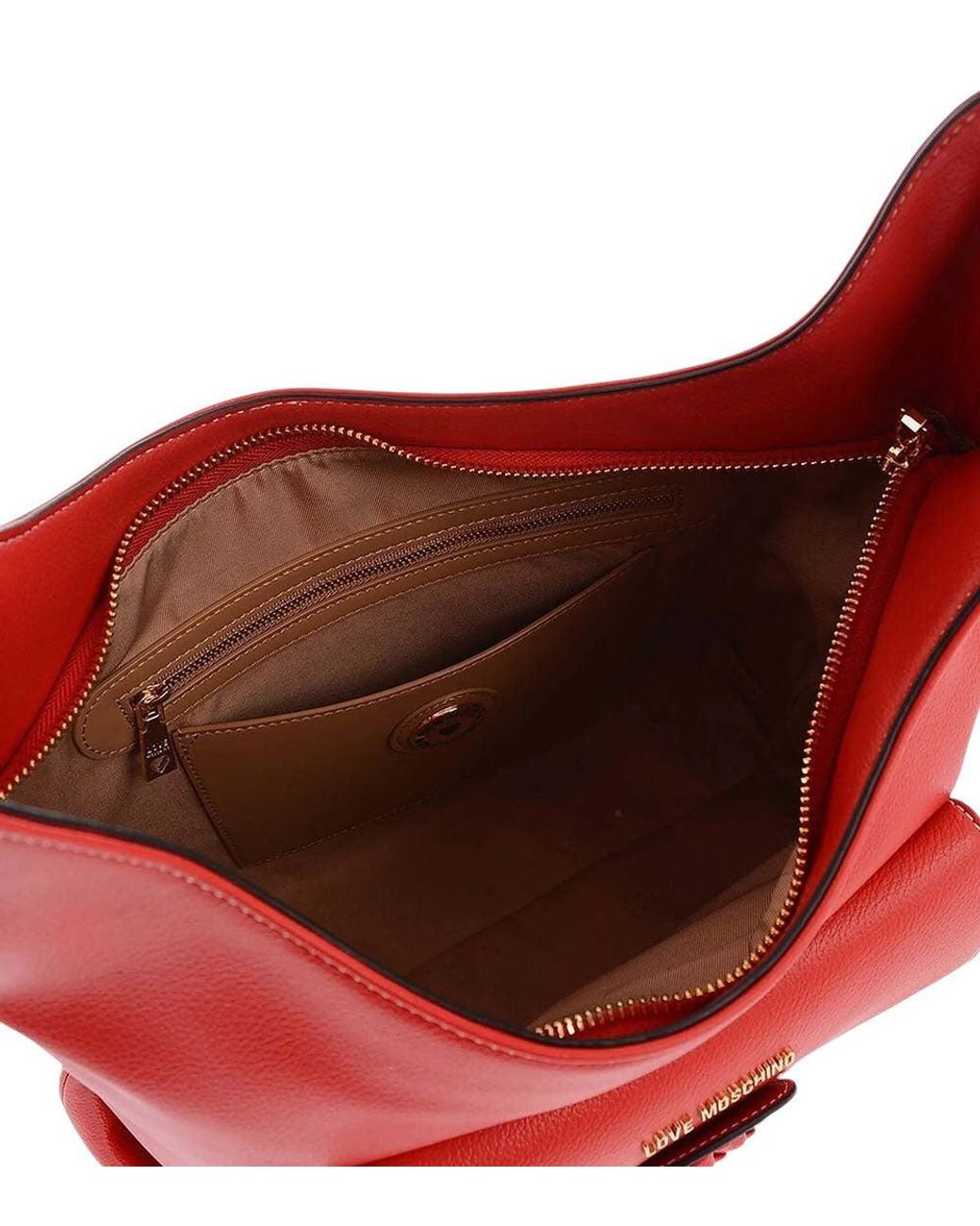 Love Moschino Red Logo Medium Shoulder Bag