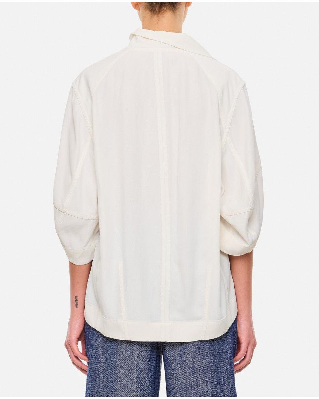 Bottega Veneta White Viscose And Linen Blouse
