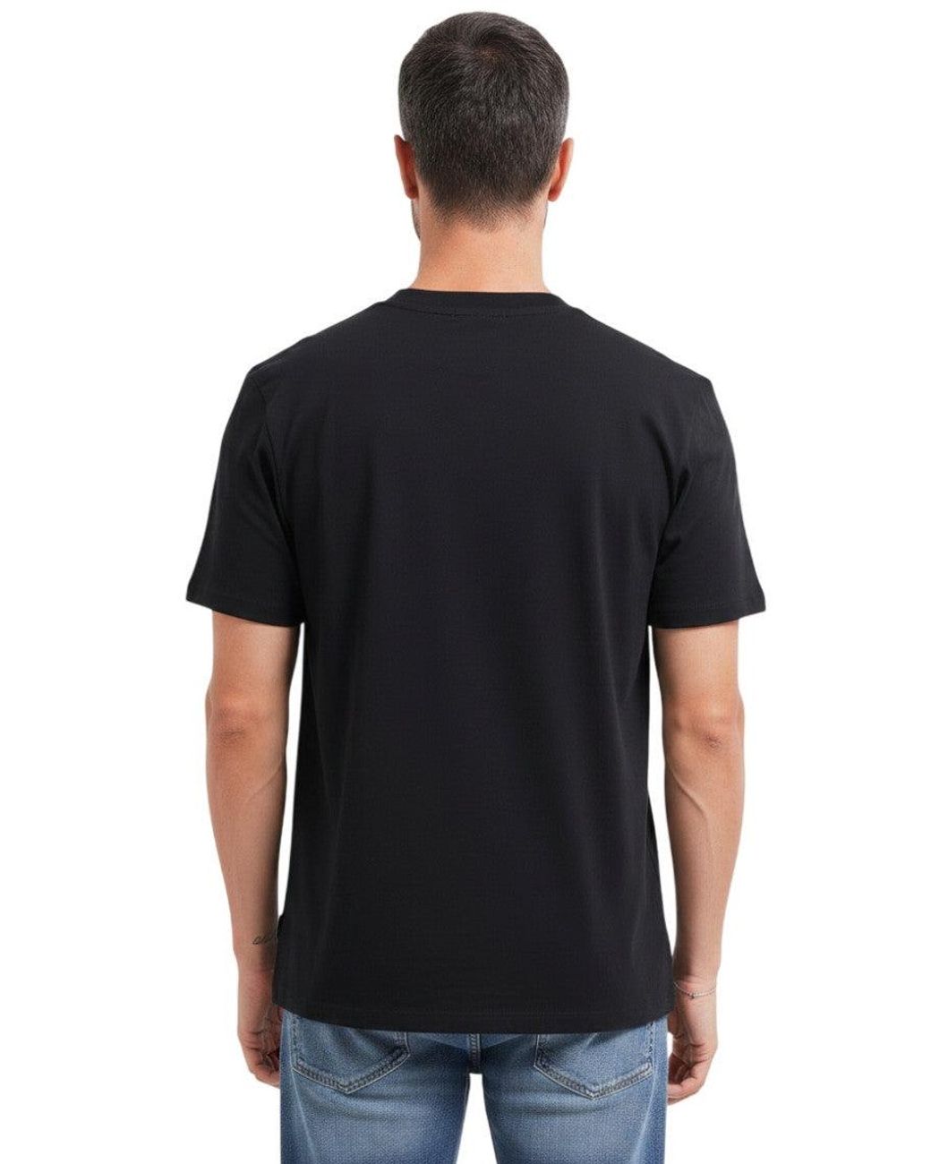 HUGO Black Logo Crew Neck T-Shirt for men