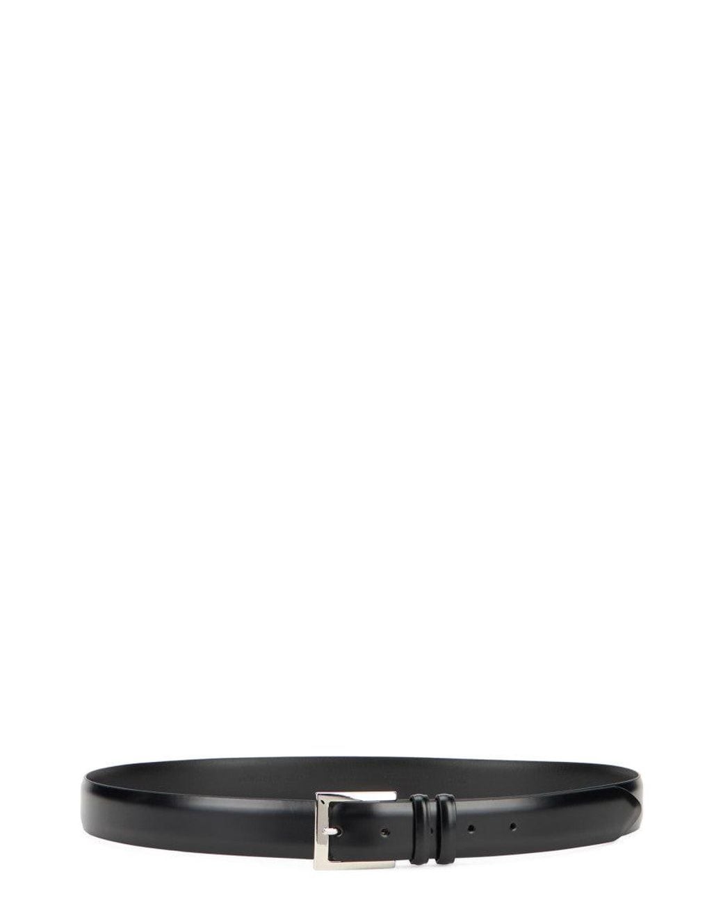 Orciani Black Logo Buckle Belt for men