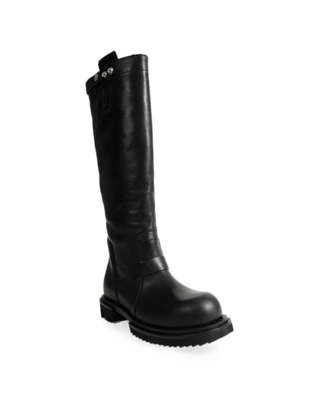 Rick Owens Black Leather Boots