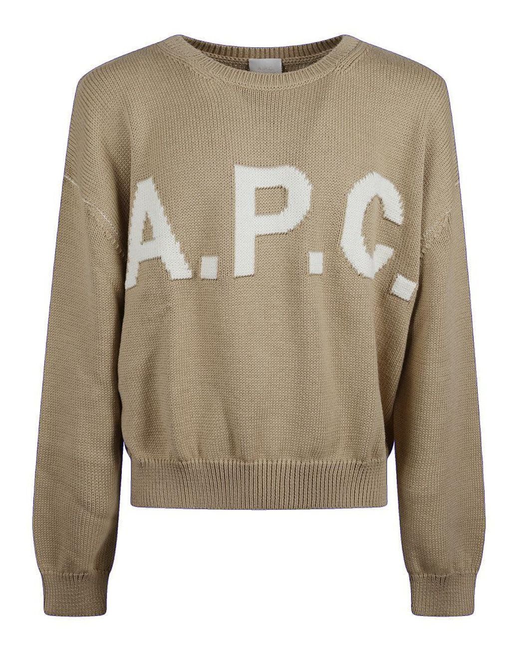 A.P.C. Natural Crew Neck Sweaters for men