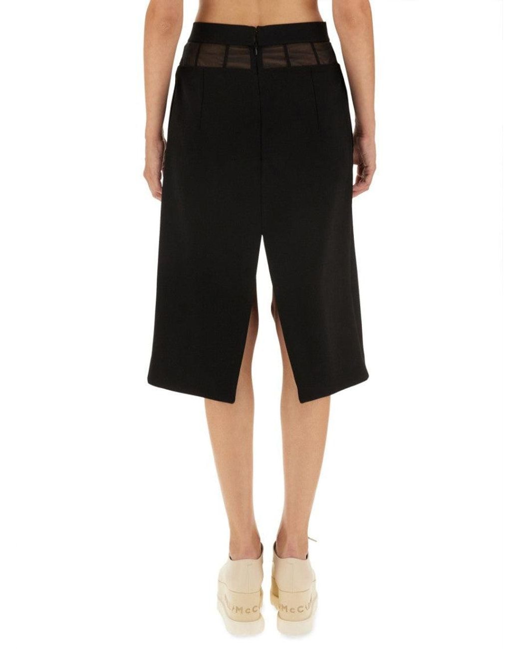 Stella McCartney Black Solid Midi Skirt