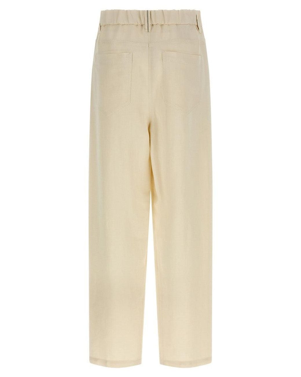 Brunello Cucinelli Natural Linen Trousers