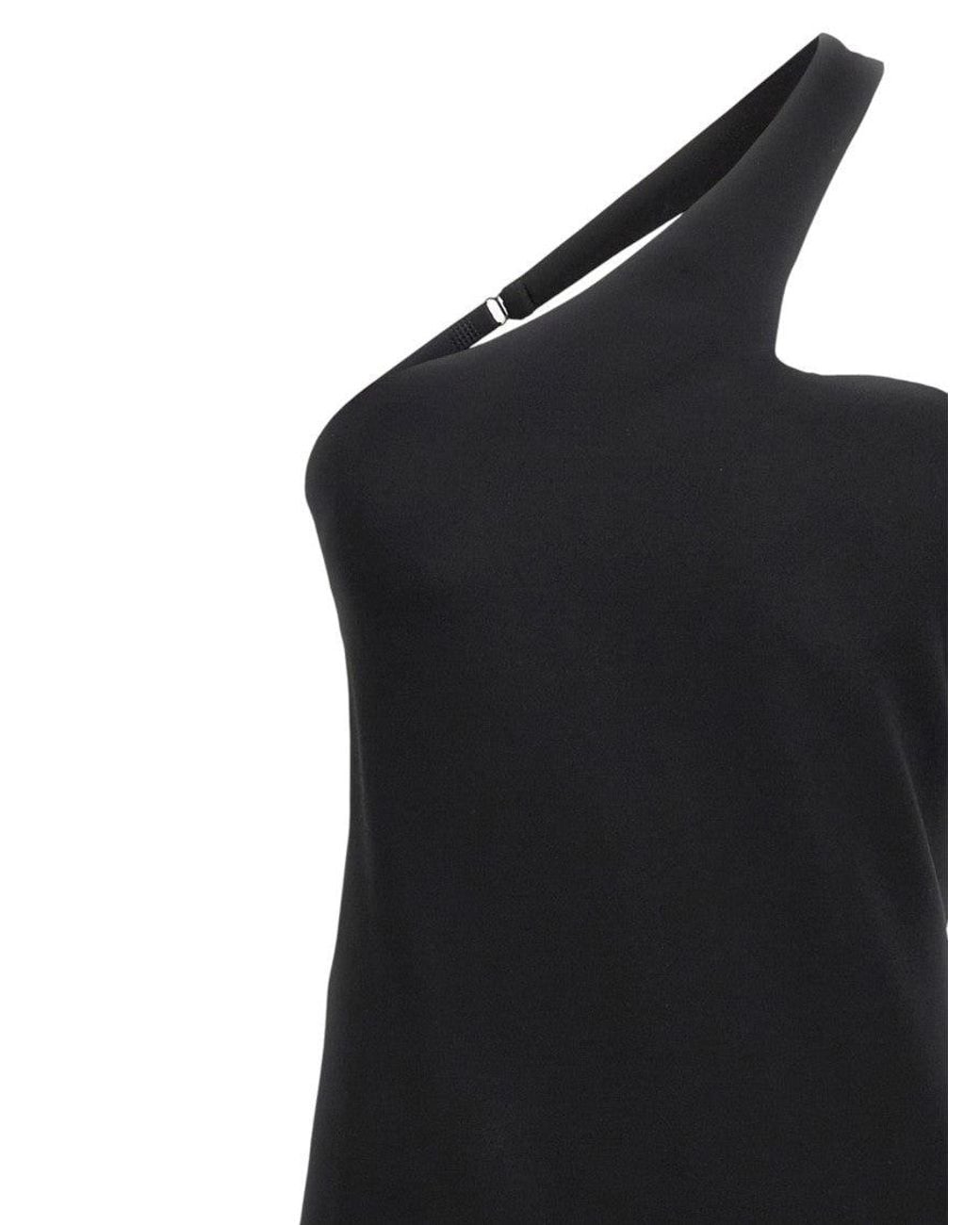 Sportmax Black One Shoulder Maxi Dress