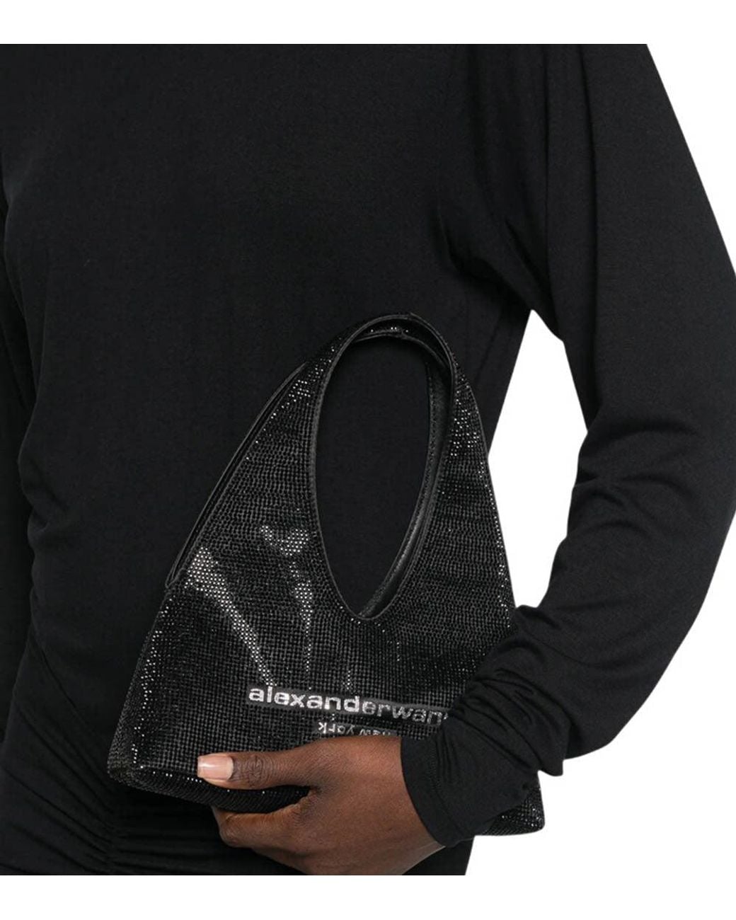 Alexander Wang Black Pike Crystal Mini Hobo