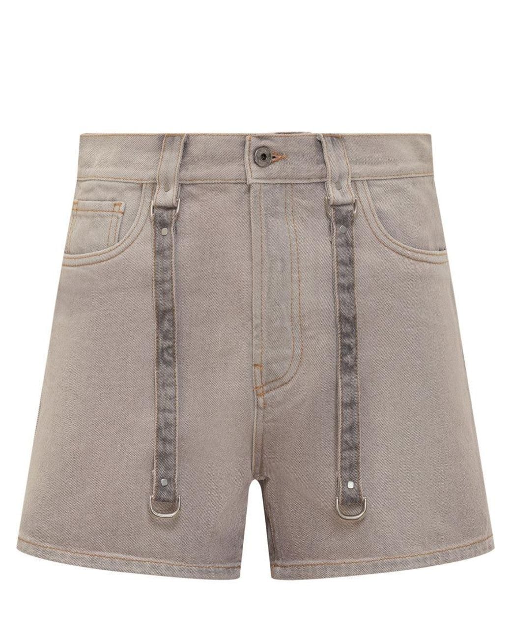 Off-White c/o Virgil Abloh Gray Off Denim Shorts
