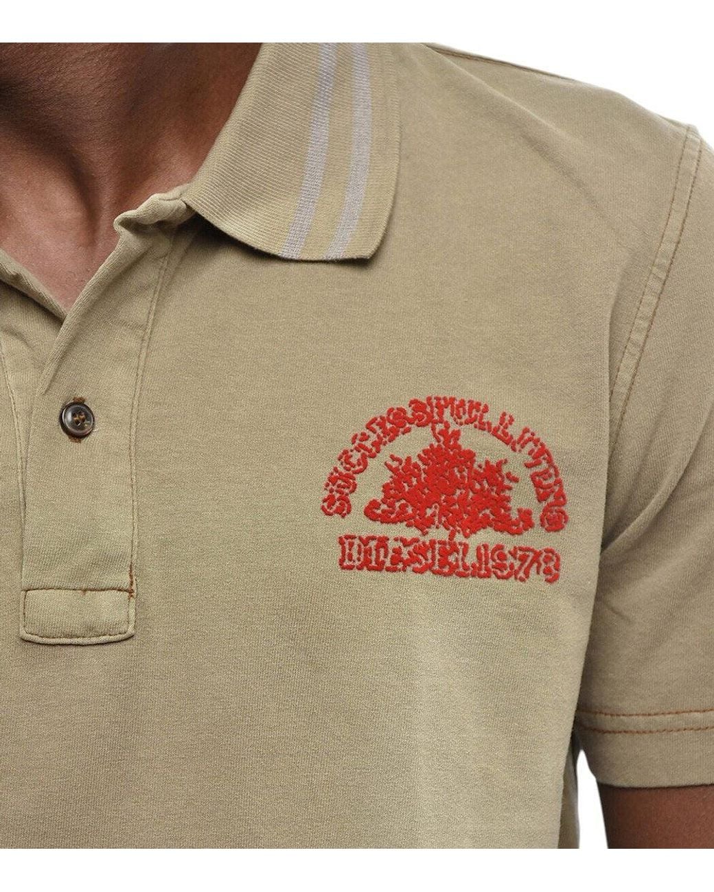 DIESEL Green Khaki Shirt Collar Polo for men