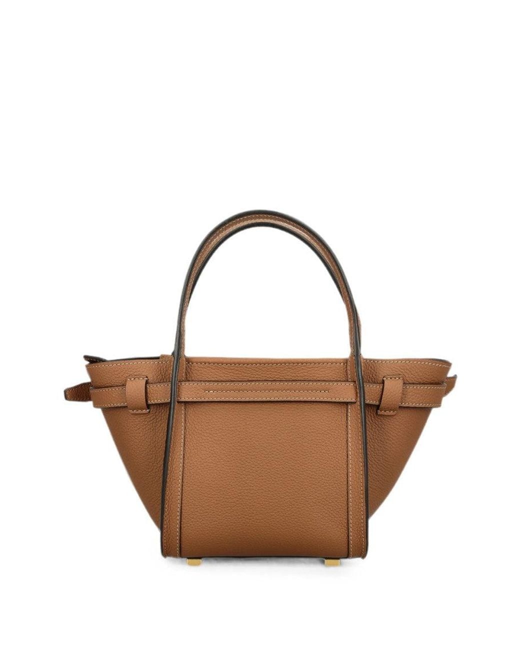 Tod's Brown T Signature Top Zip Mini Tote