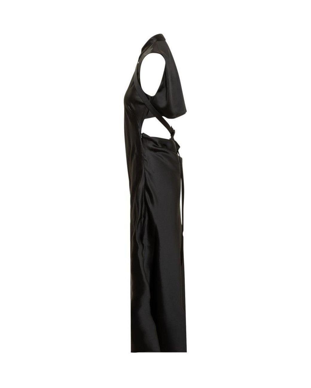 Off-White c/o Virgil Abloh Black Mandarin Collar Maxi Dress