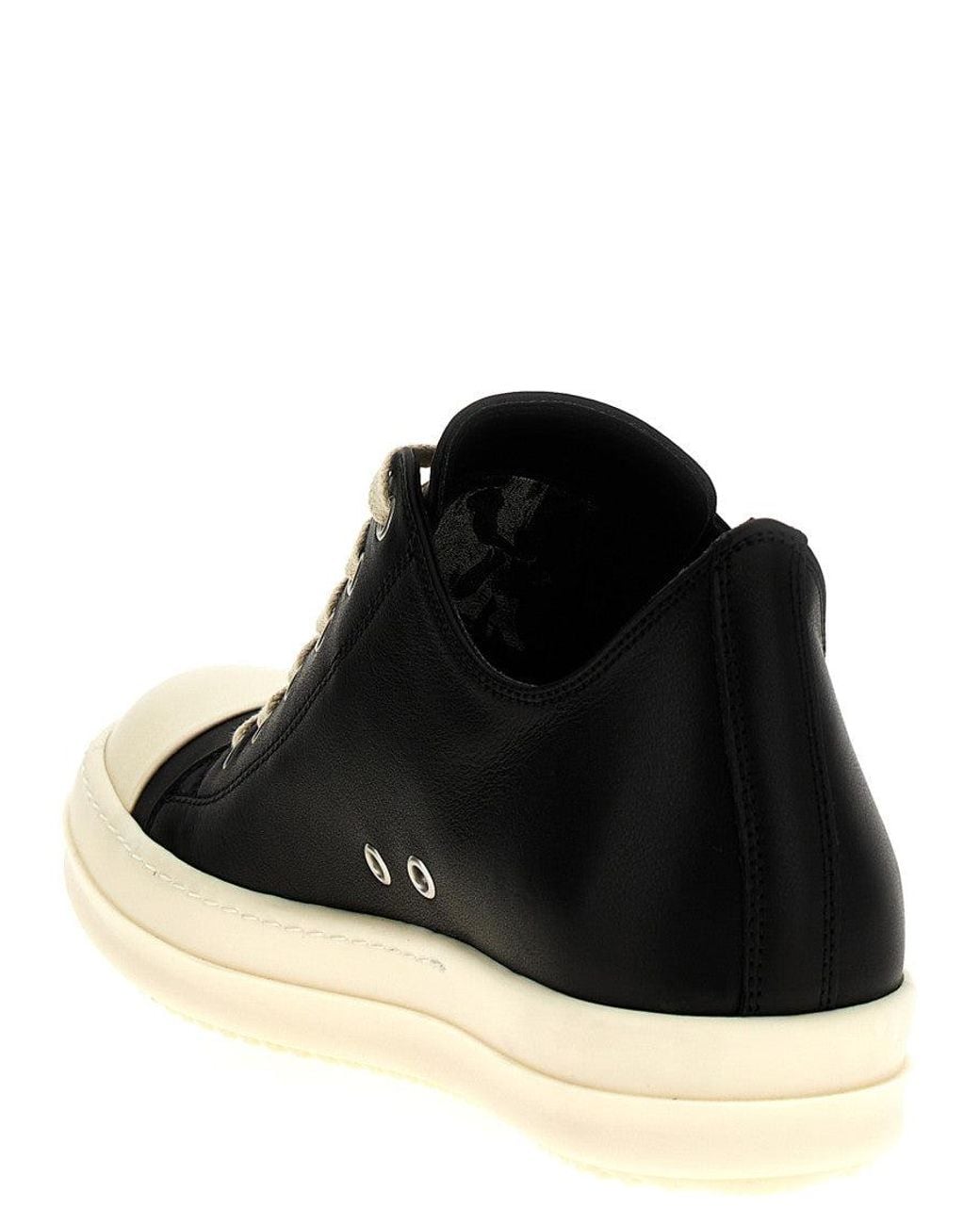 Rick Owens Blackwhite Lace Up Sneakers