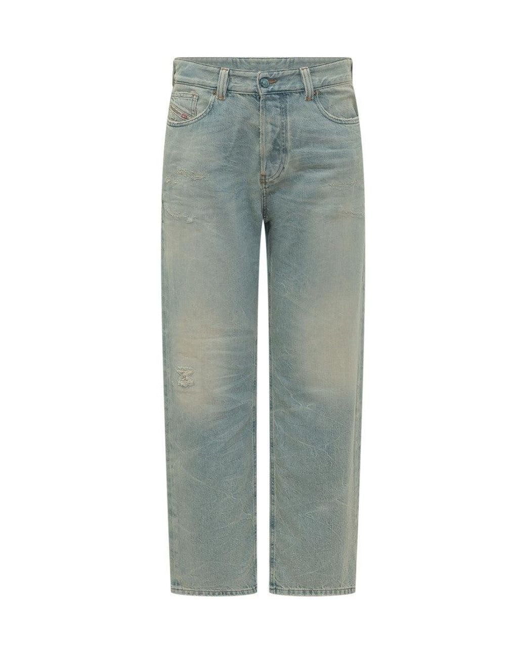 DIESEL Green Straight Mid Rise Jeans