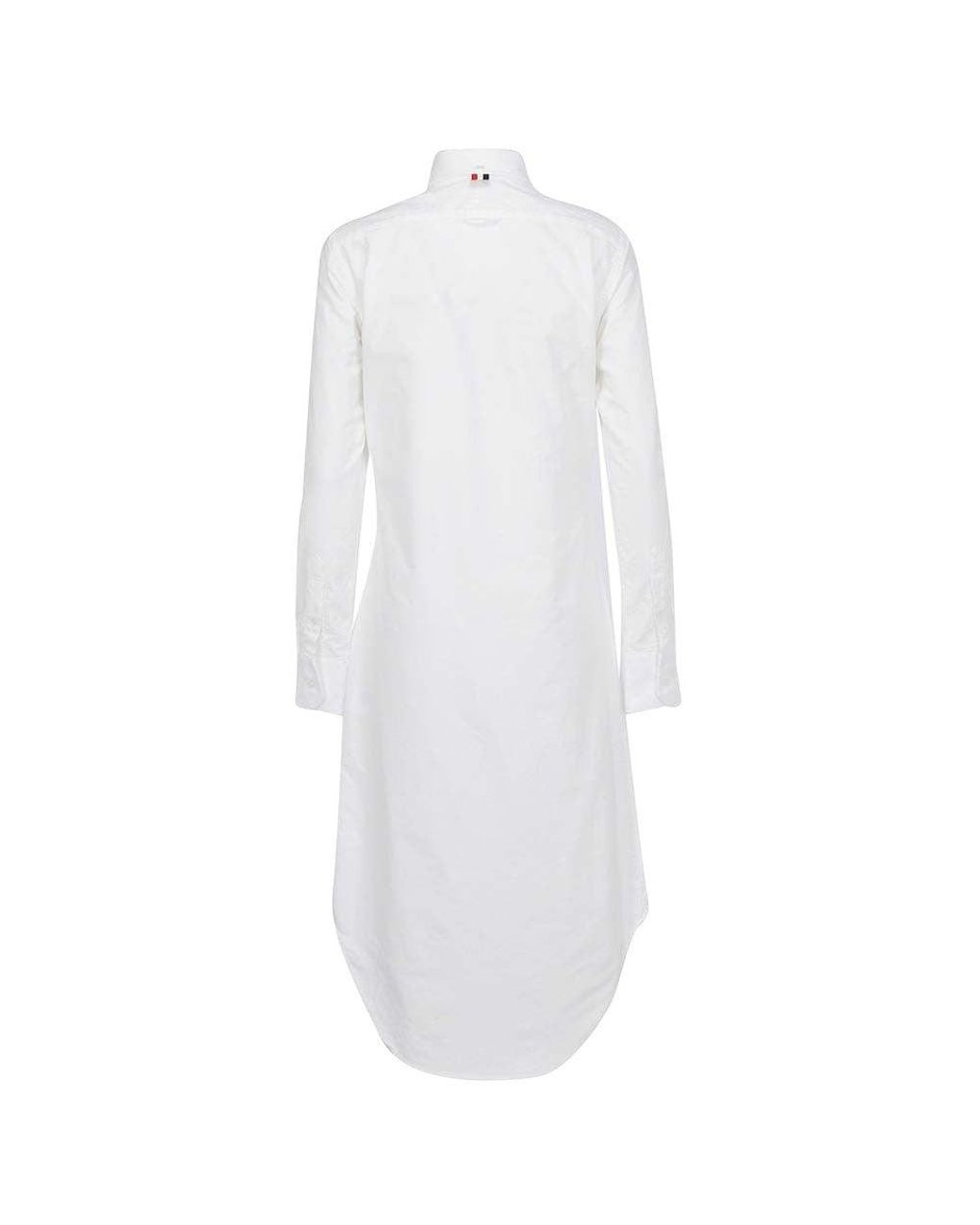 Thom Browne White Solid Shirt Mini Dress