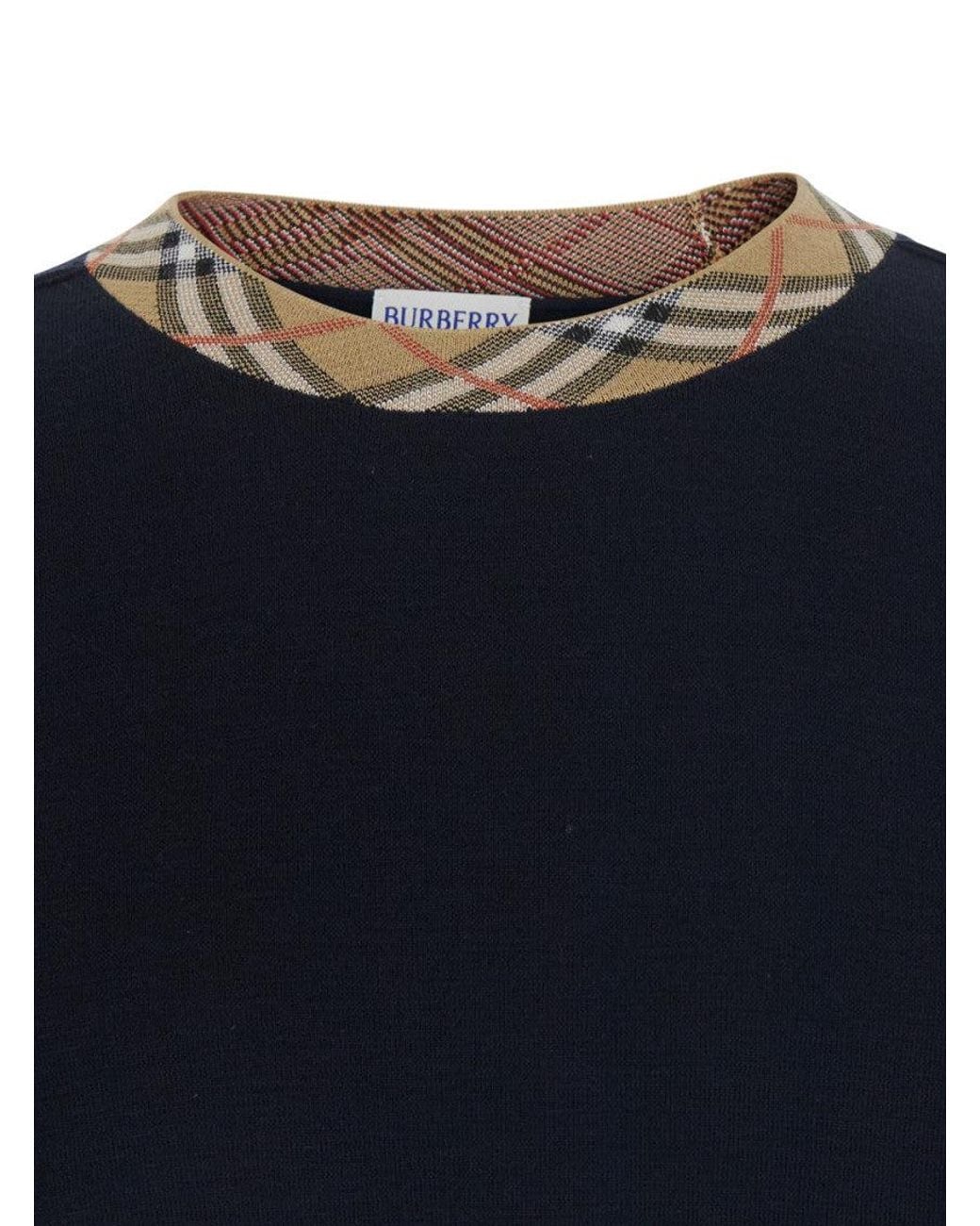 Burberry Blue Dark Knitted Sweater for men